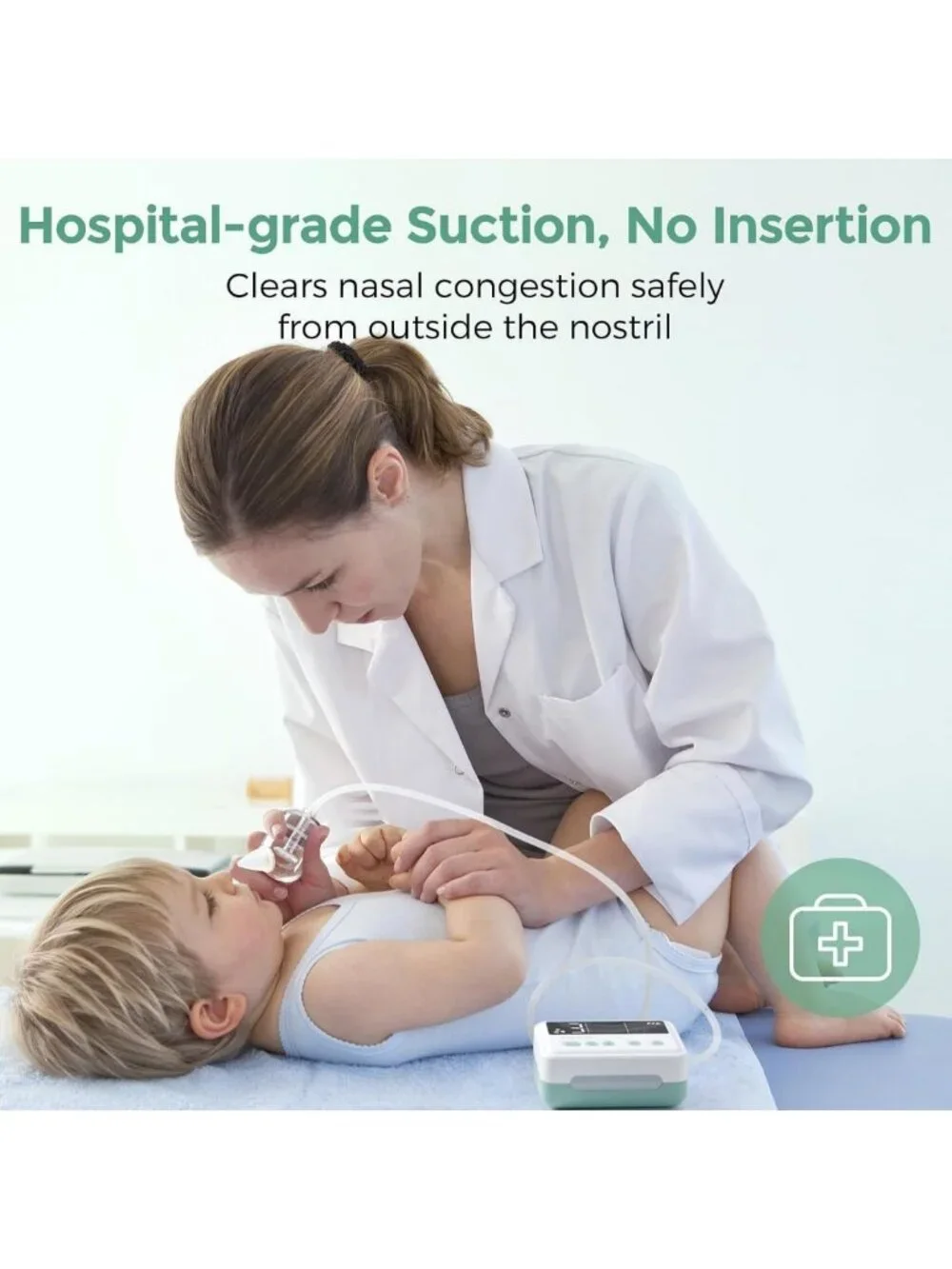 Hospital-Grade Baby Nasal Aspirator, 70 KPa Suction, 9 Adjustable Levels
